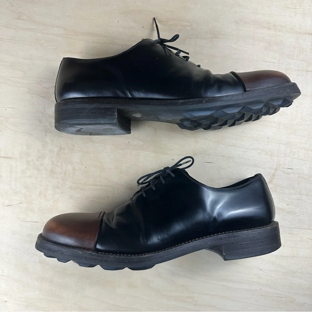 Prada black lace up shoe